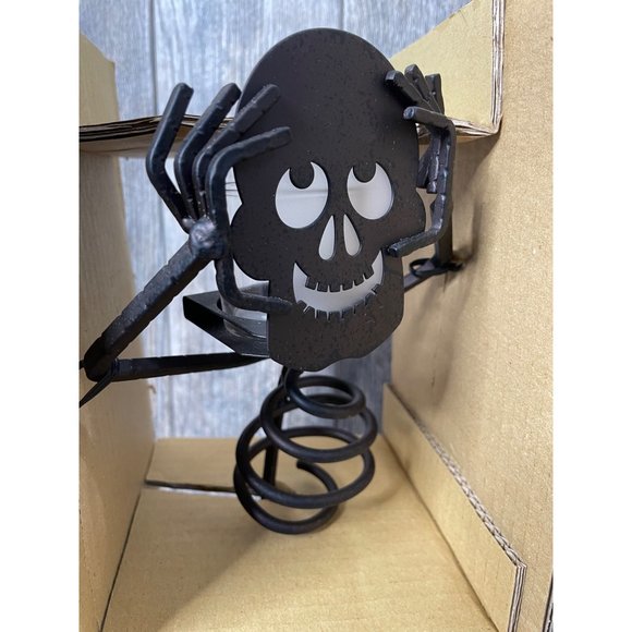 PARTYLITE BONES METAL Skeleton Halloween Tealight CANDLE HOLDER RETIRED NIB15.5" - Picture 7 of 12